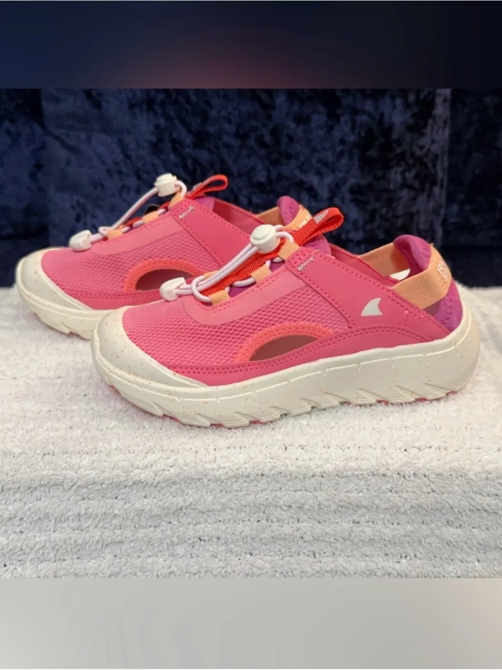 Rugged Shark Kids Pink Active Slip-On Water Shoes with Easy Bungee Closure